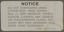 drain warning tag