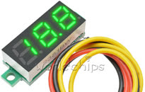   3-wire 0-100vdc mini panel meter (front)  