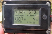   B. 20.6v,138w from the panels  