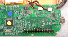  6 pin strip soldered down  