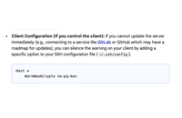 &nbsp;&nbsp;SSH crypto key warning silence&nbsp;&nbsp;