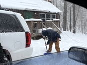   shoveling a path  
