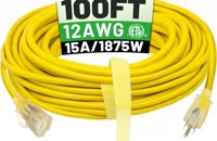  100ft 12-3 heavy duty extension cord  