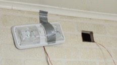   4 wire pulled and light staged  